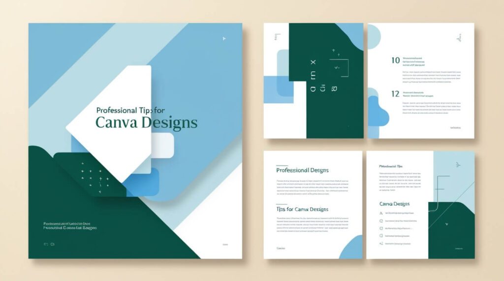 Design visualmente atraente criado no Canva, com uma paleta de cores equilibrada, fontes legíveis e layout minimalista, exemplificando dicas para criar designs profissionais.